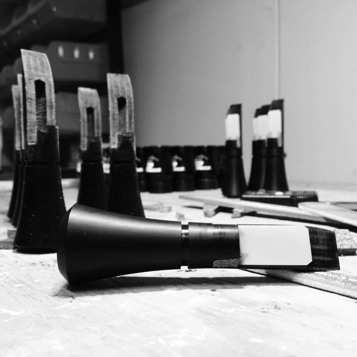Handcrafted duck calls in the workshop